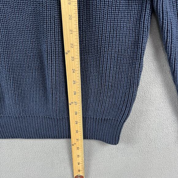 LL Bean Sweater Mens 2XL Blue Heavyweight Henly Casual Cable Knit Pullover - Picture 9 of 9